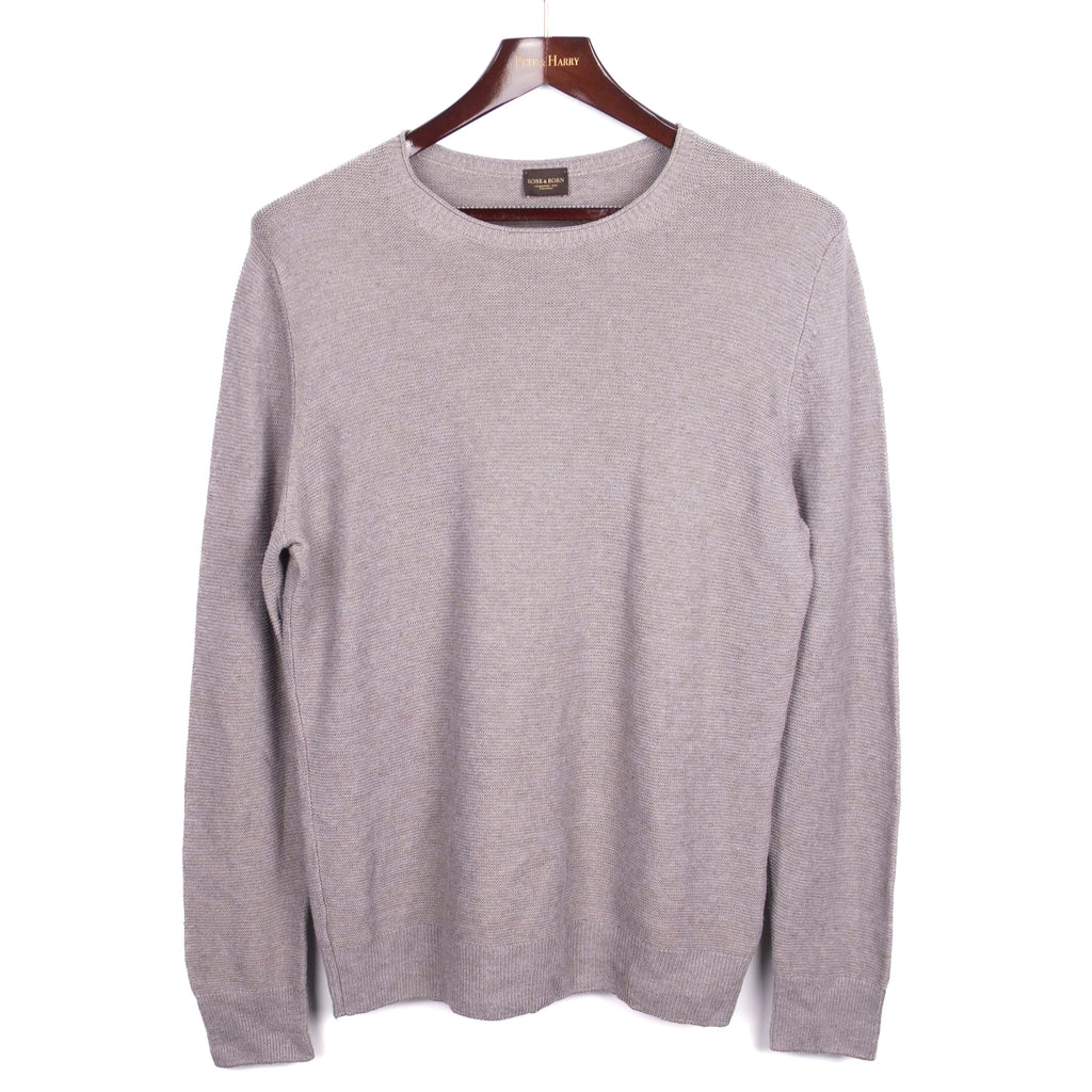 Grey Linen/Cotton Crewneck Sweater