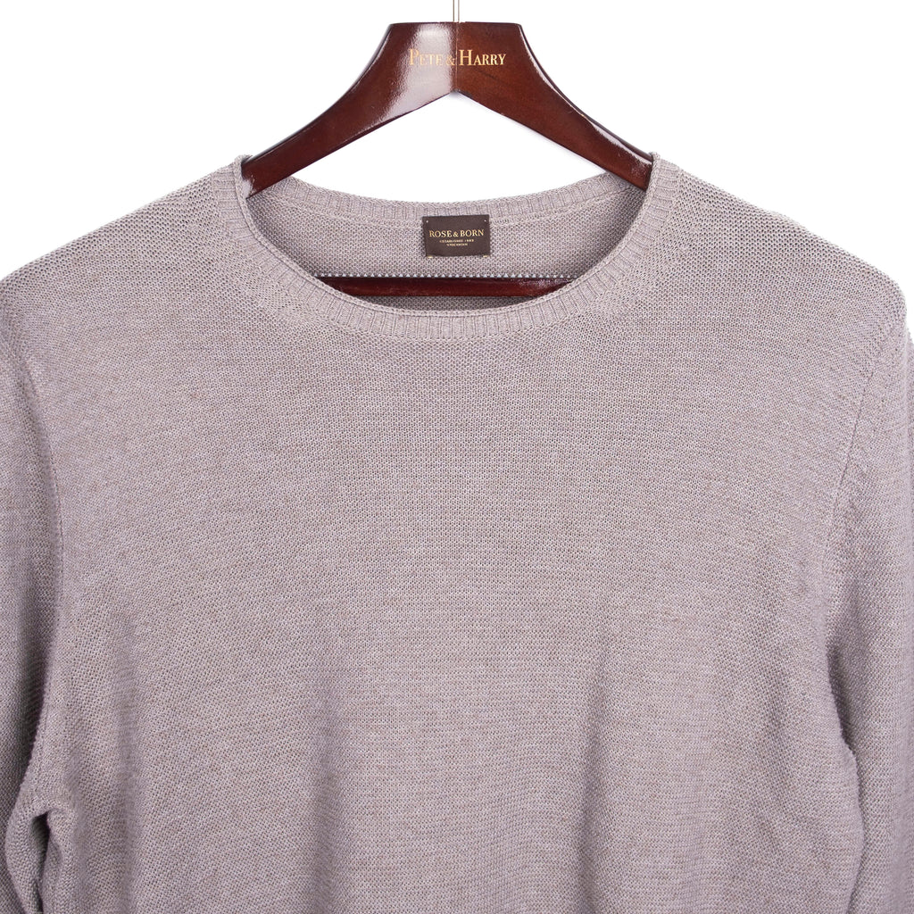 Grey Linen/Cotton Crewneck Sweater