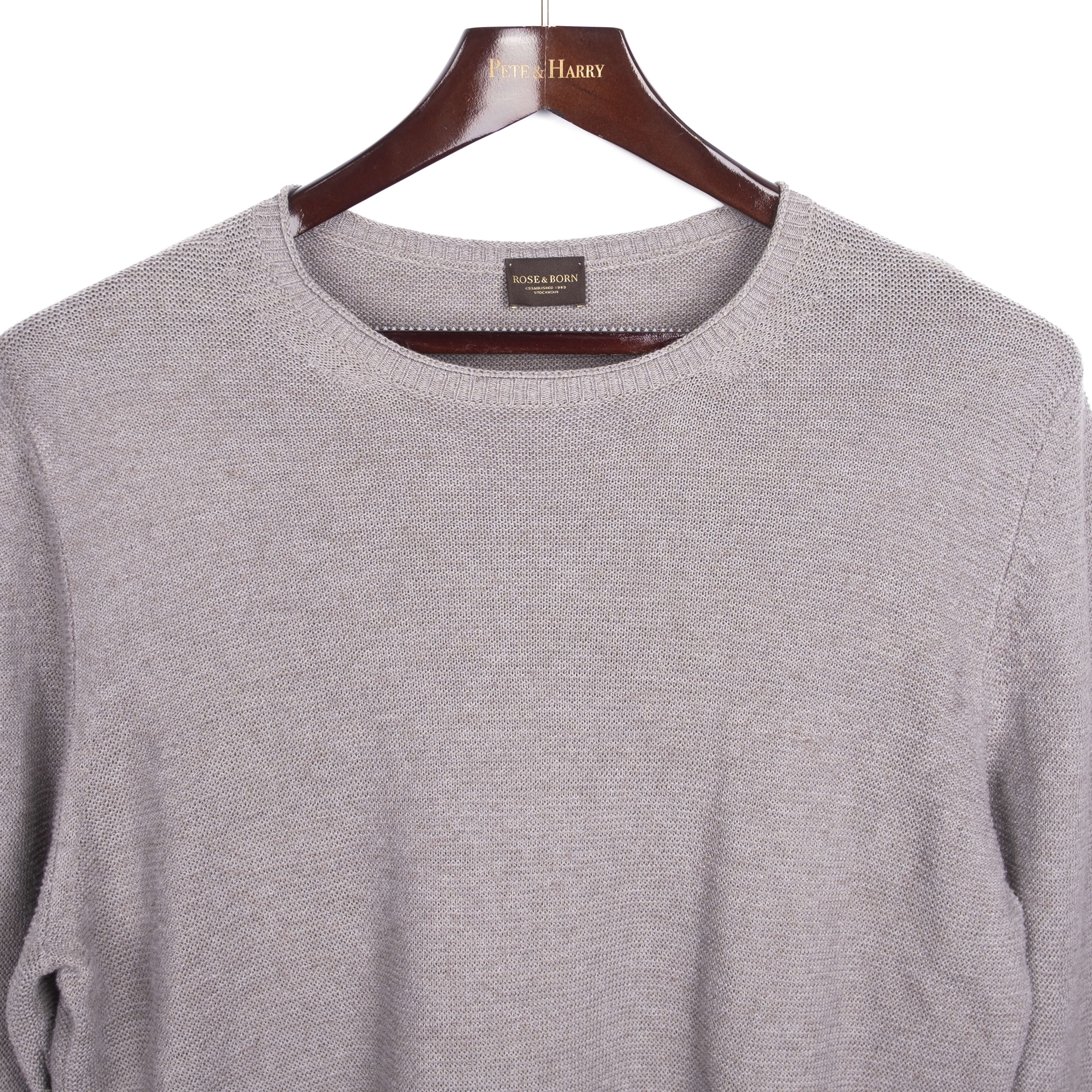 Grey Linen/Cotton Crewneck Sweater