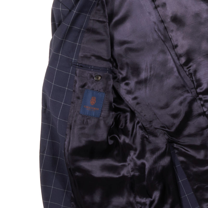GAGLIARDI Navy Windowpane Business Suit