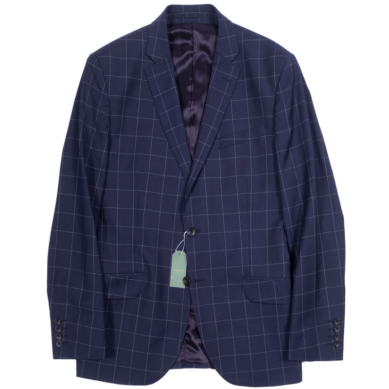 GAGLIARDI Navy Windowpane Business Suit