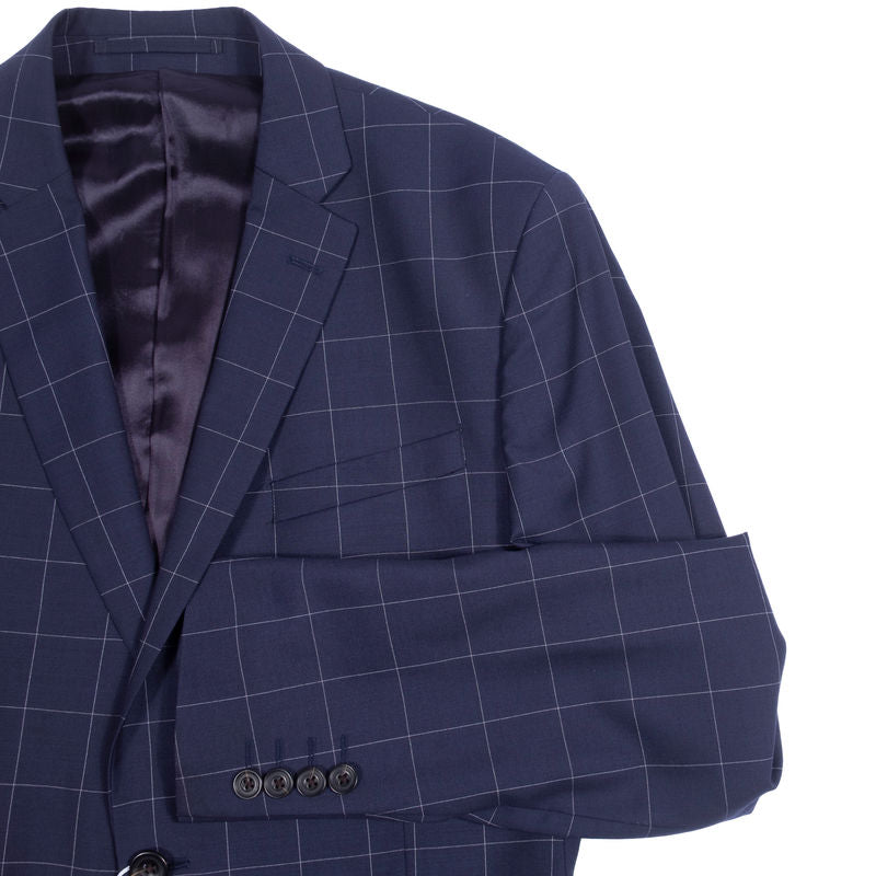 GAGLIARDI Navy Windowpane Business Suit