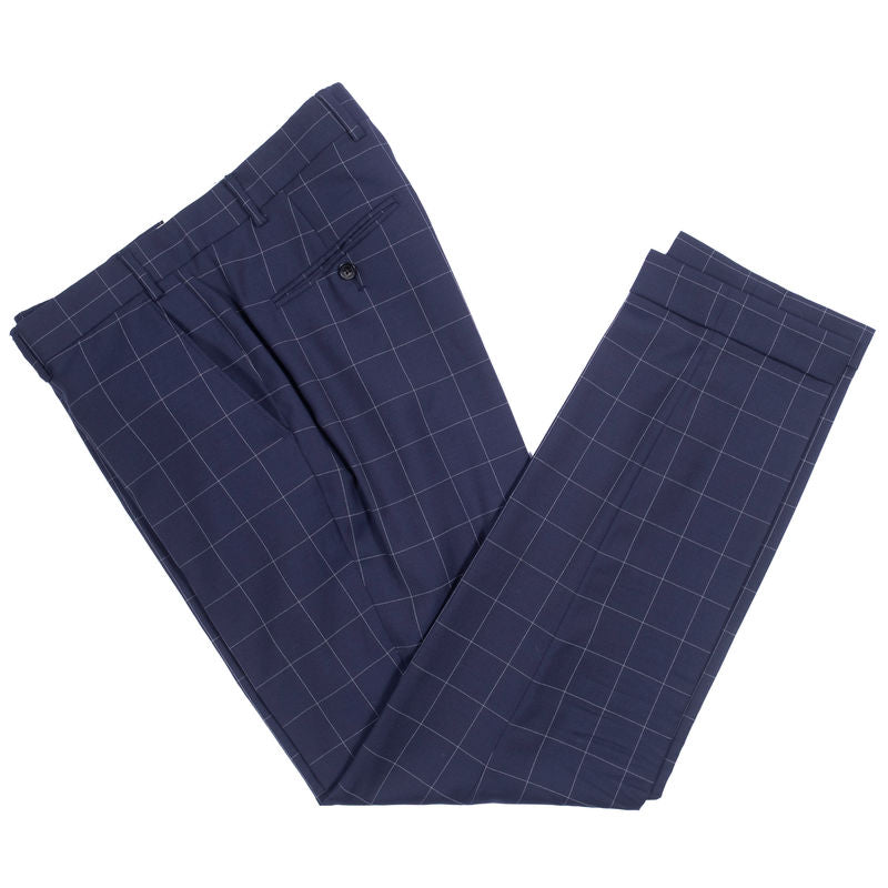 GAGLIARDI Navy Windowpane Business Suit