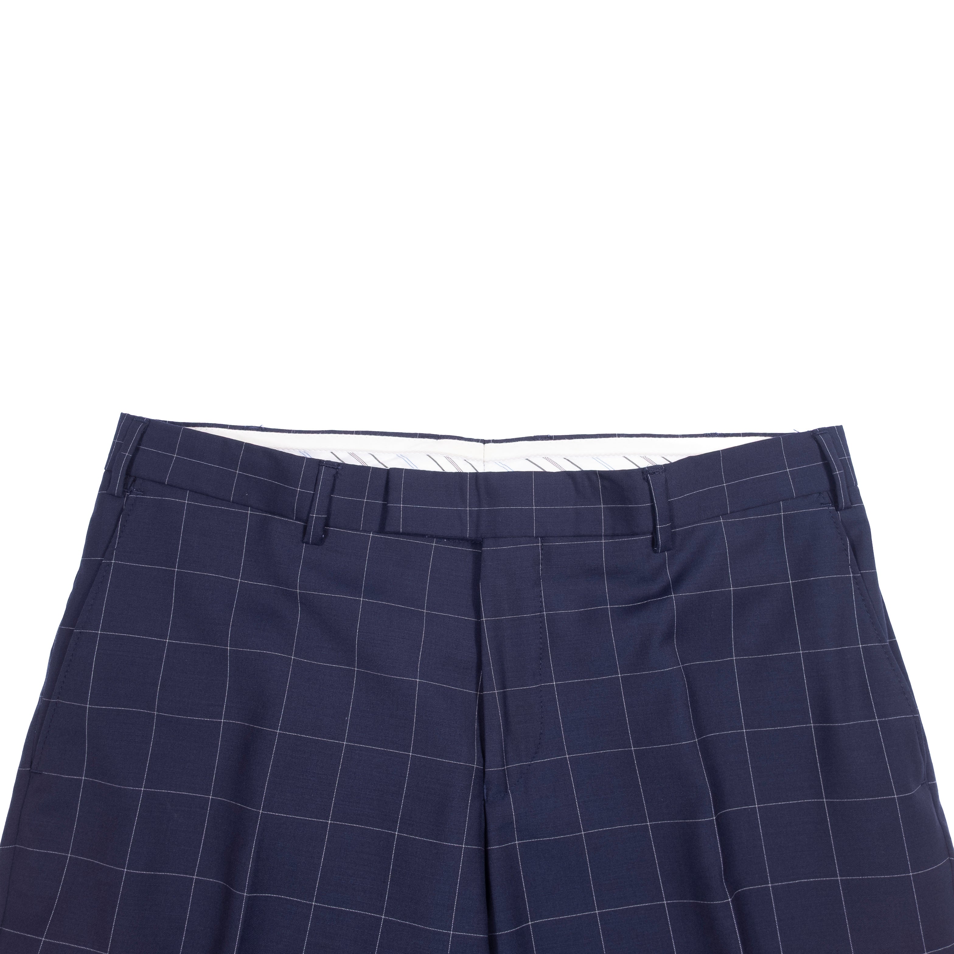 GAGLIARDI Navy Windowpane Business Suit