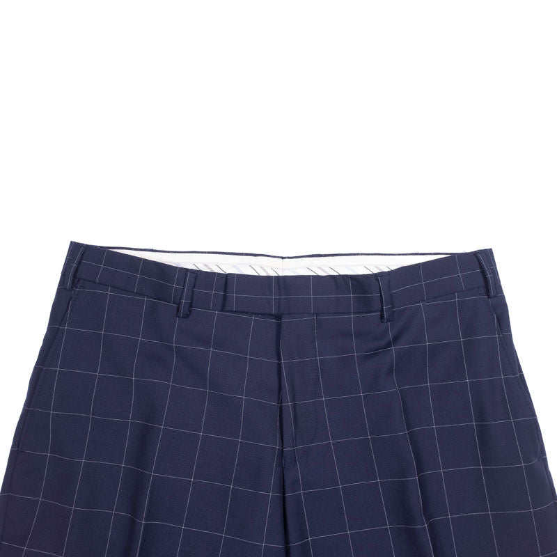 GAGLIARDI Navy Windowpane Business Suit
