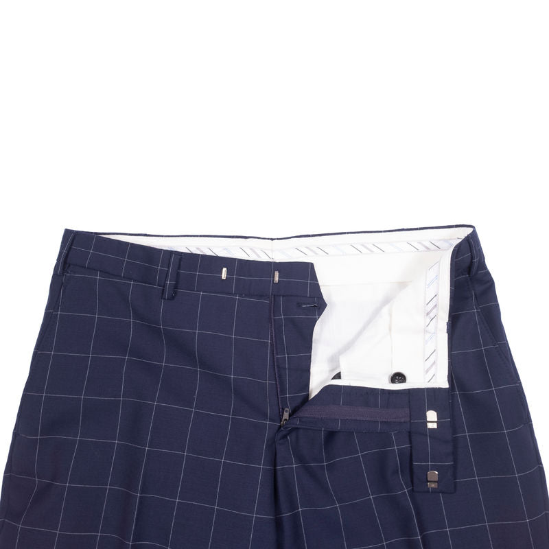 GAGLIARDI Navy Windowpane Business Suit