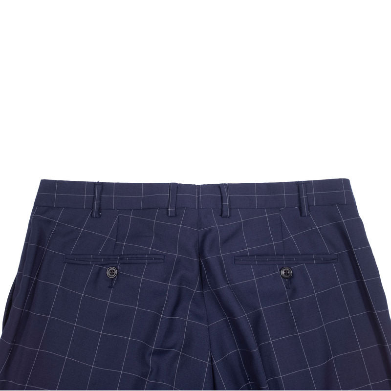 GAGLIARDI Navy Windowpane Business Suit