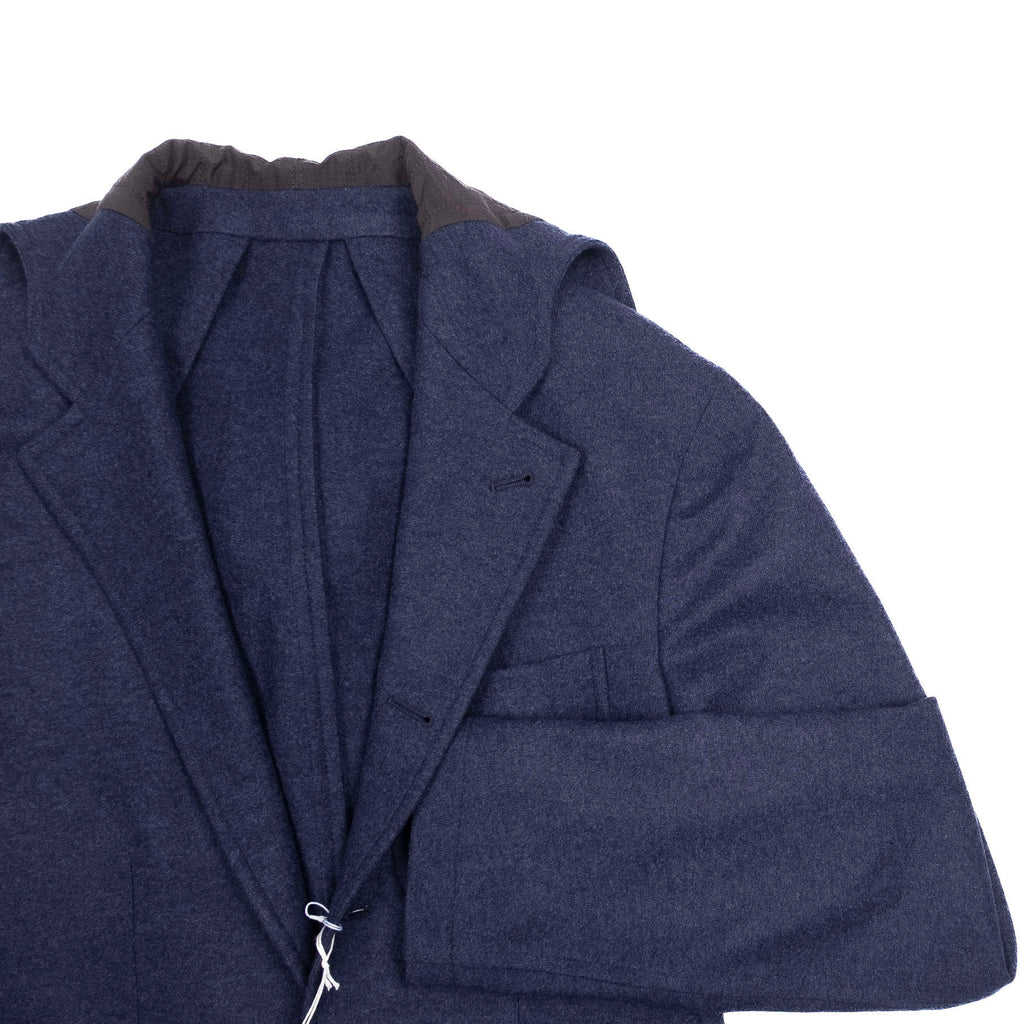 Neapolitan Hand Tailored Blue Hooded Jacket Sz 48