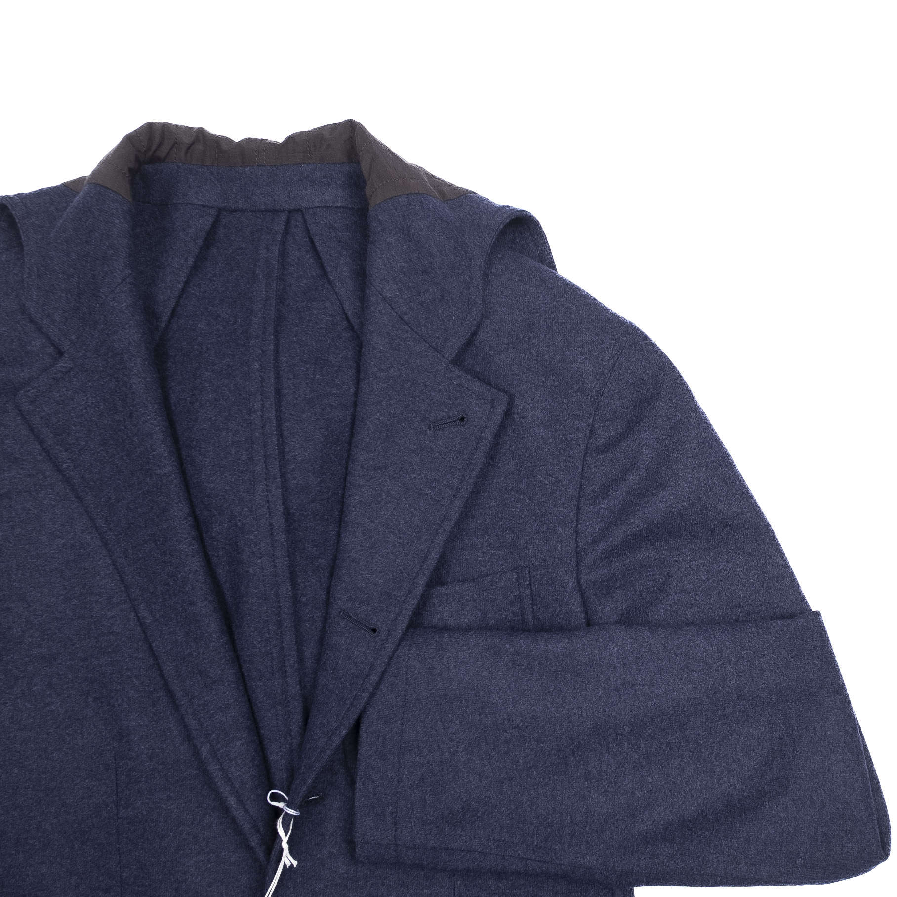Neapolitan Hand Tailored Blue Hooded Jacket Sz 48