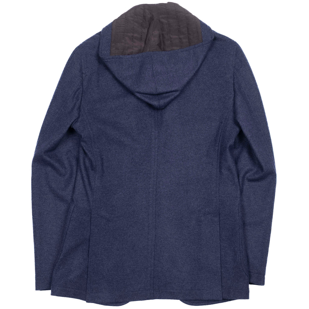 Neapolitan Hand Tailored Blue Hooded Jacket Sz 48