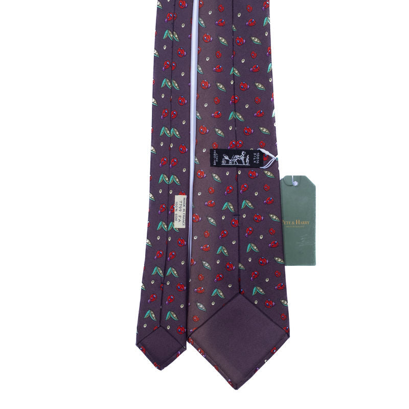 Hermès Brown Tie with Small Pattern