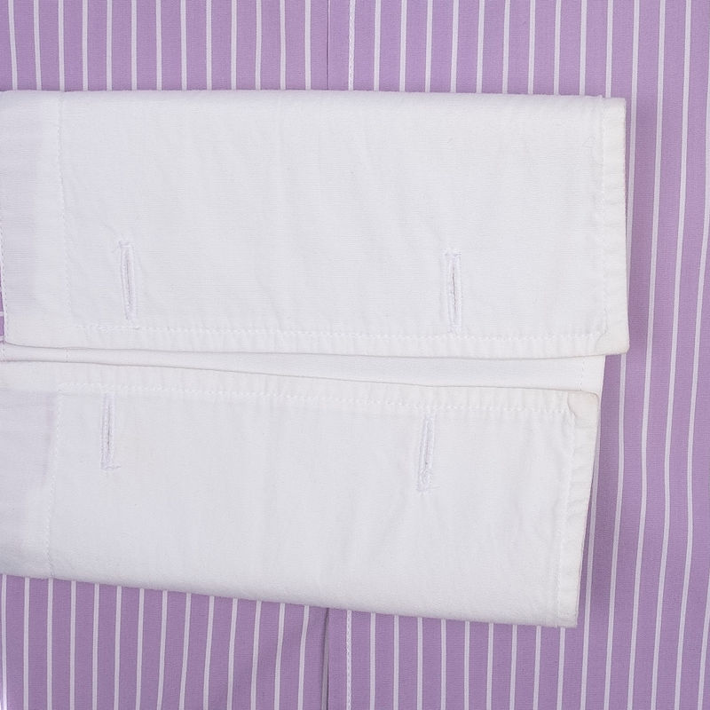 Corneliani Lavender French Cuff Business Shirt with Stripes