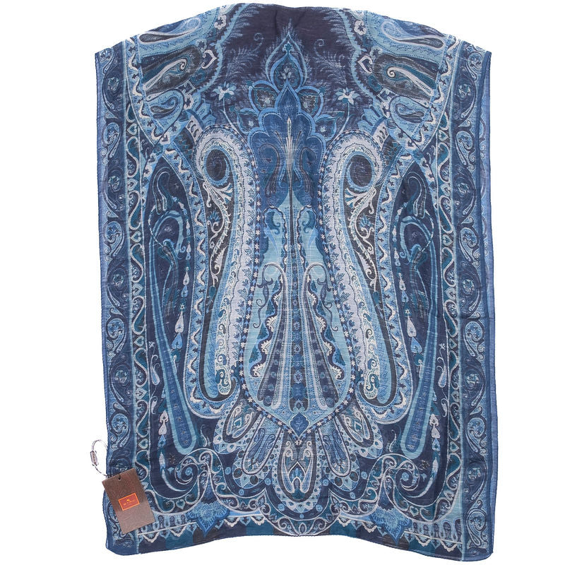 Blue Patterned Scarf