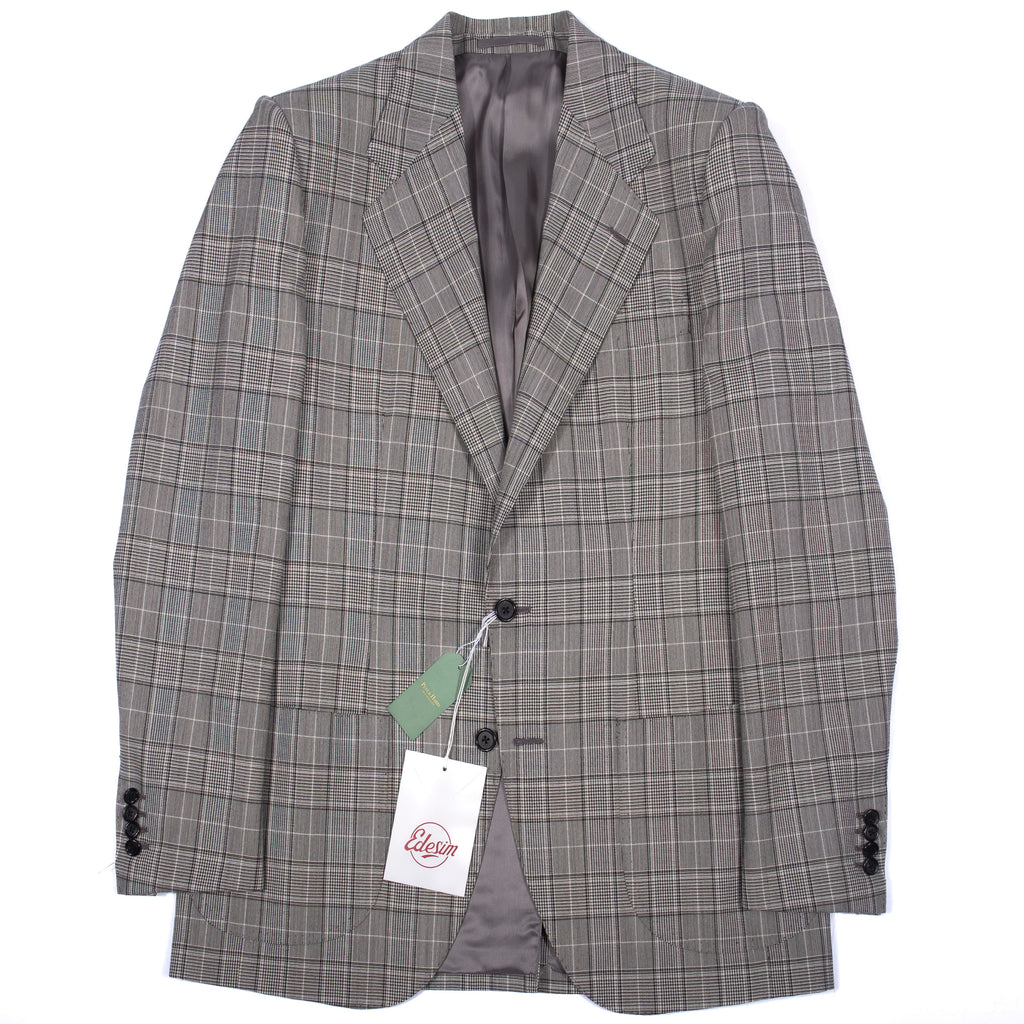 Neapolitan Hand Tailored Grey Checked Holland & Sherry Wool Sport Coat