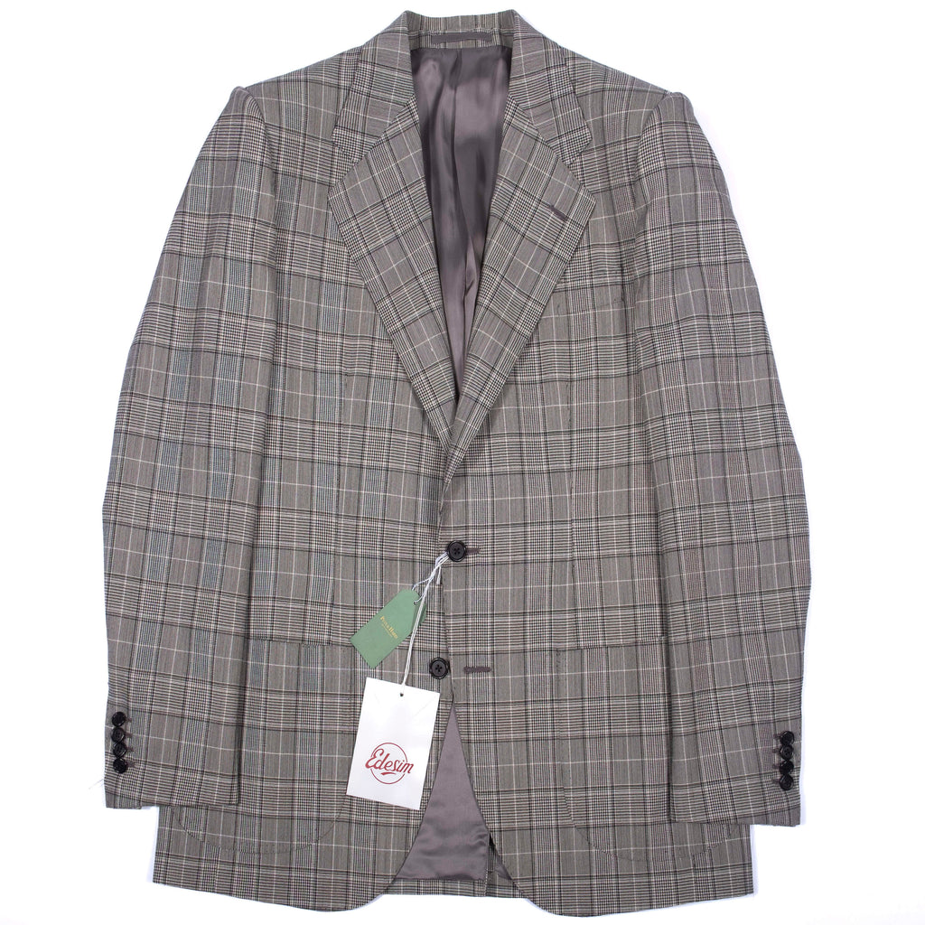 Neapolitan Hand Tailored Grey Checked Holland & Sherry Wool Sport Coat