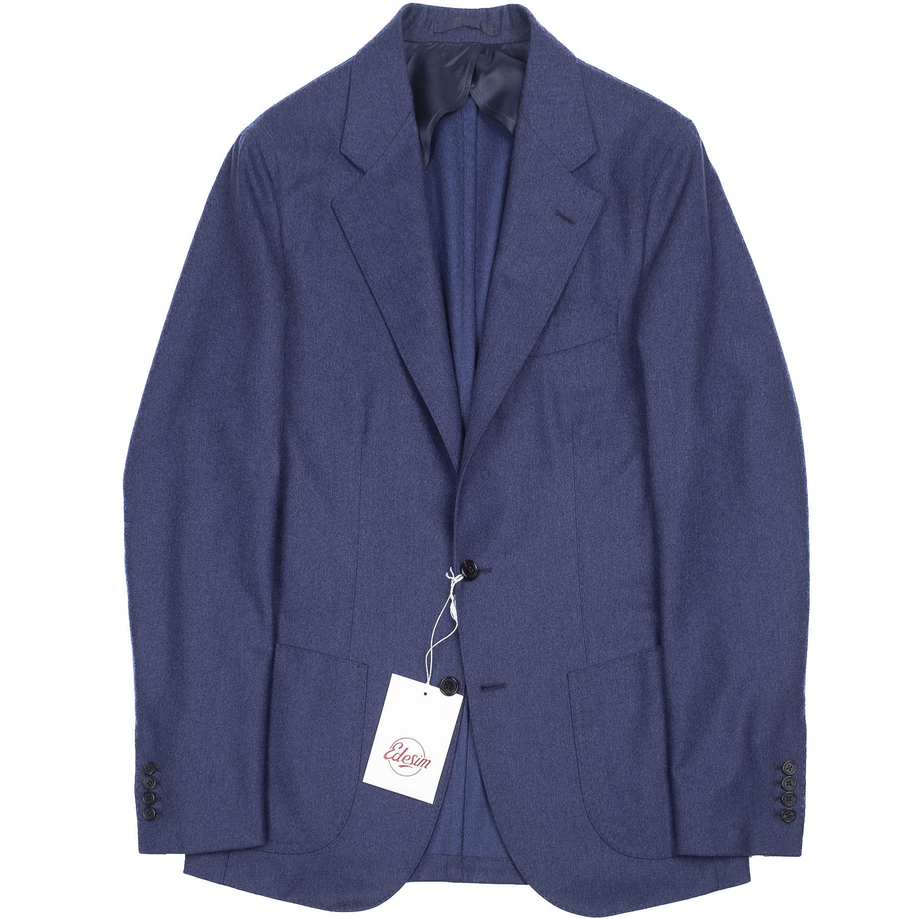 Neapolitan Hand Tailored Blue Flannel Sport Coat, 48