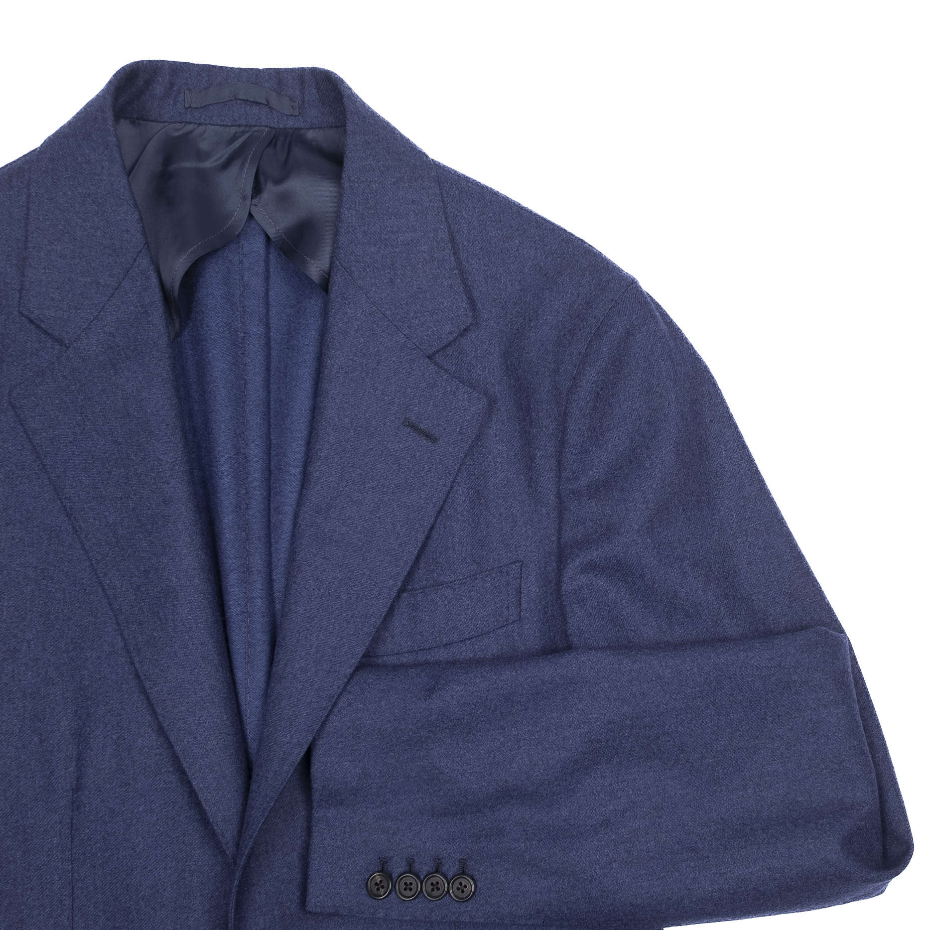 Neapolitan Hand Tailored Blue Flannel Sport Coat, 48