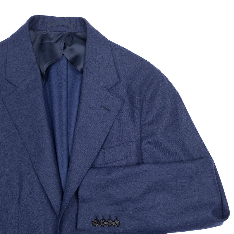 Neapolitan Hand Tailored Blue Flannel Sport Coat, 48