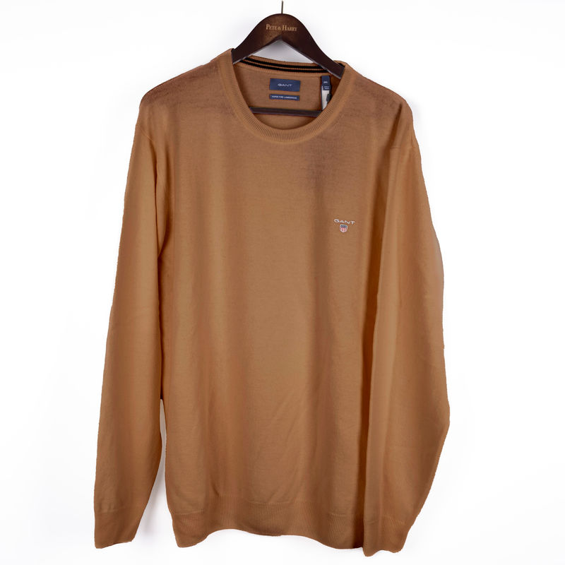 Superfine Lambswool Brown Crewneck
