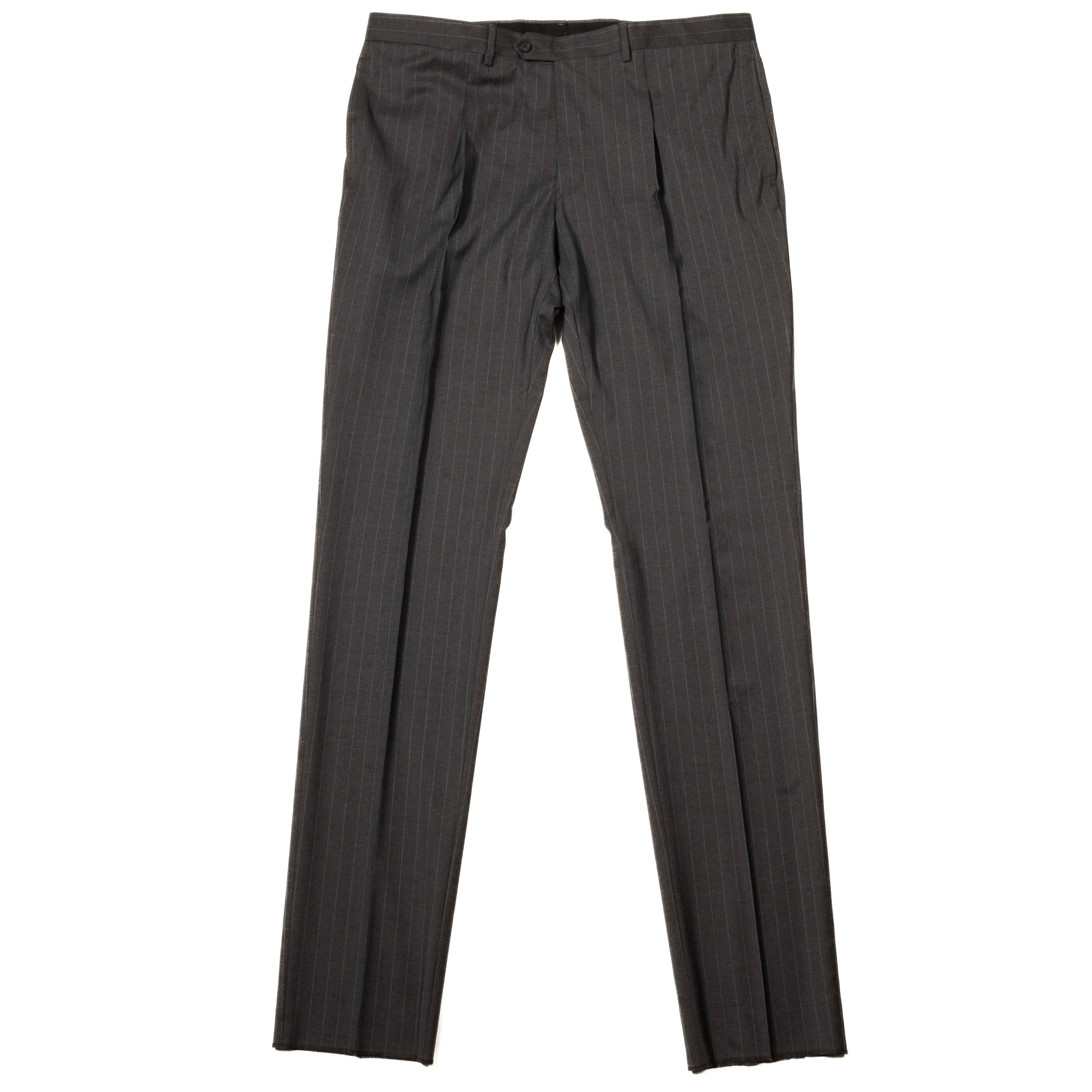 Eduardo de Simone Grey Pinstripe Suit