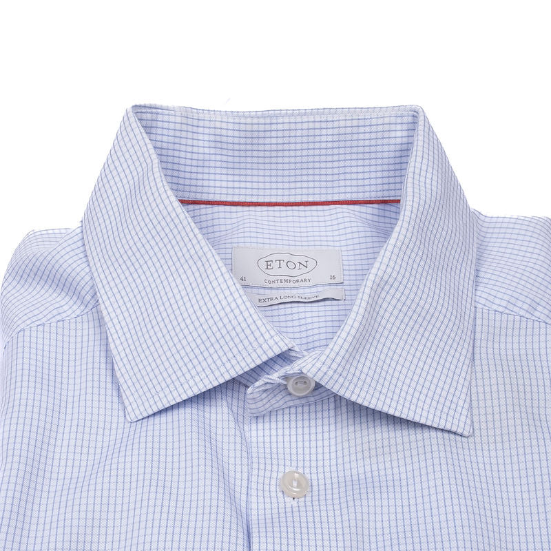 Eton Blue and White Check Business Shirt