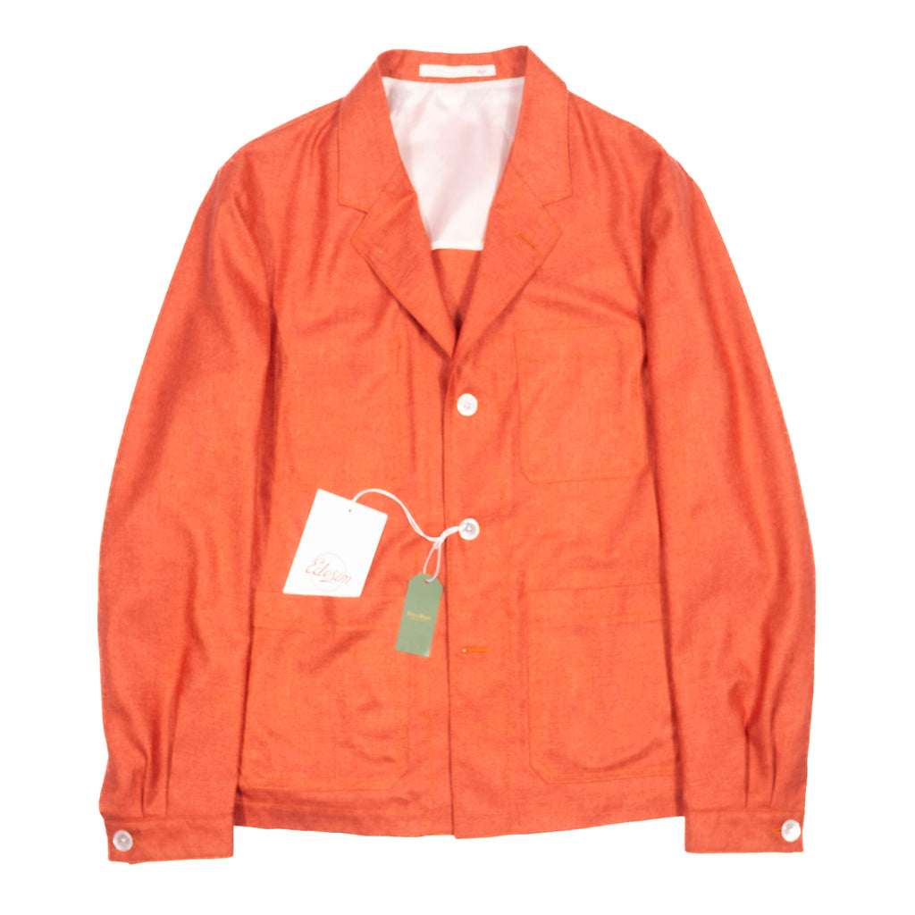 Neapolitan Hand Tailored Orange Utility Jacket Sz 50