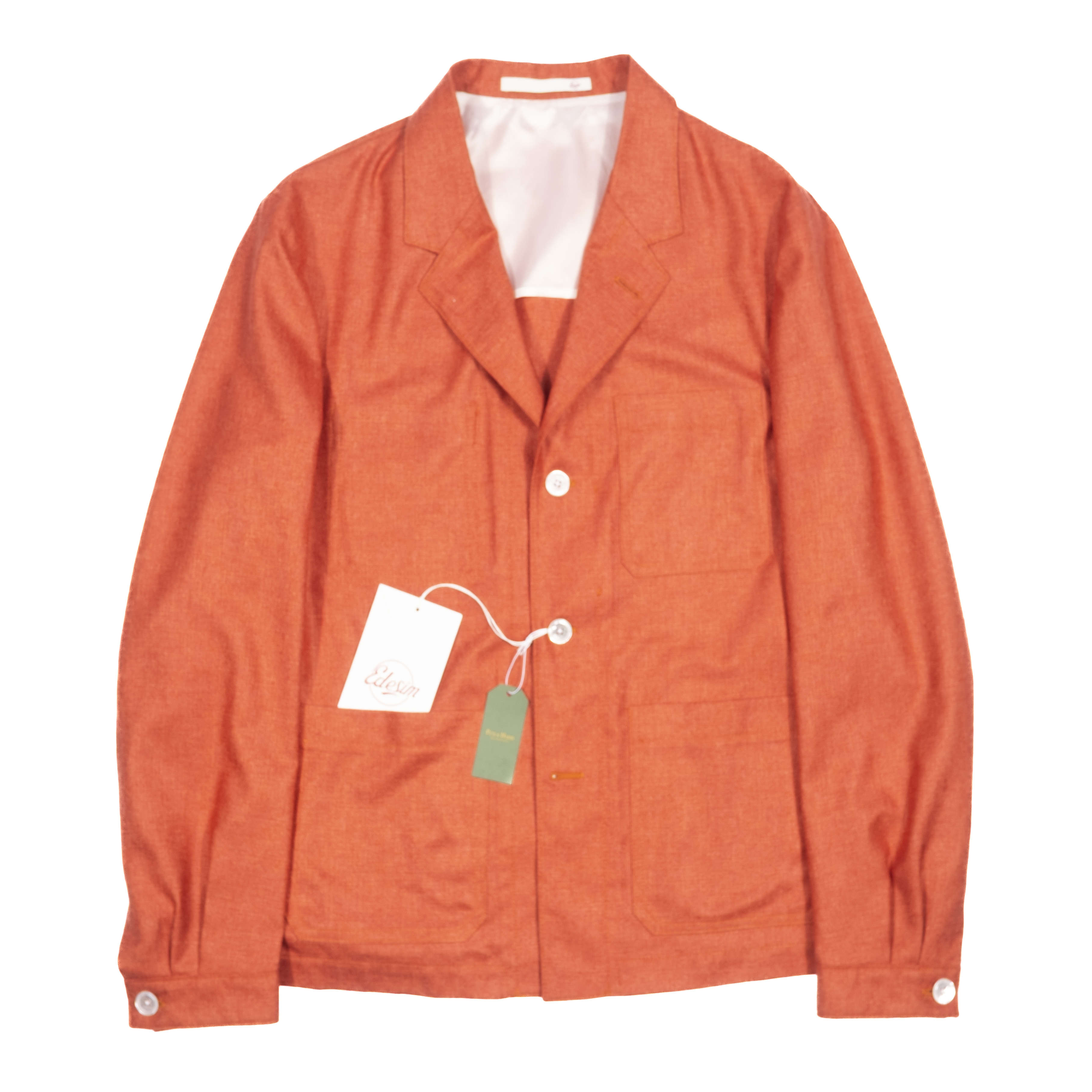Neapolitan Hand Tailored Orange Utility Jacket Sz 50