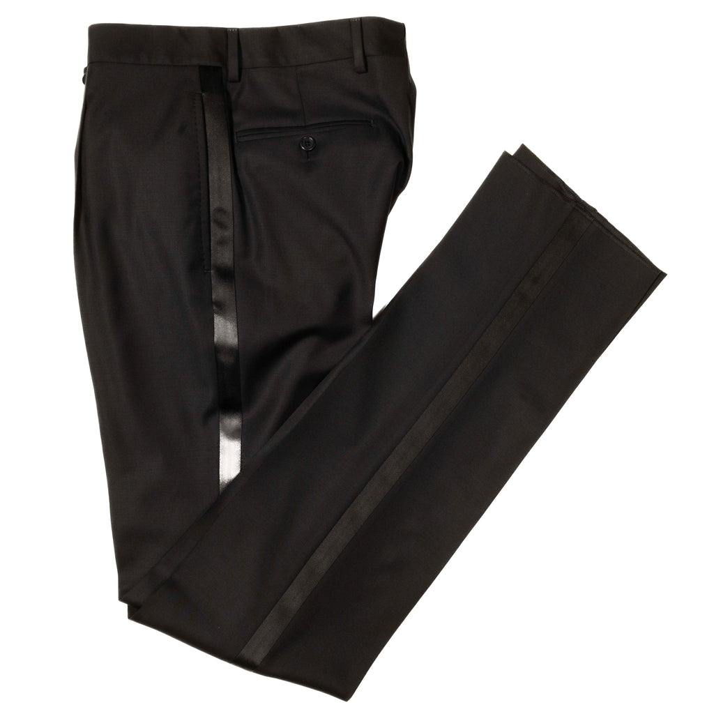 Est Retail Price 20 000 SEK - Neapolitan Hand Tailored Black Velvet Tuxedo Suit Sz 54