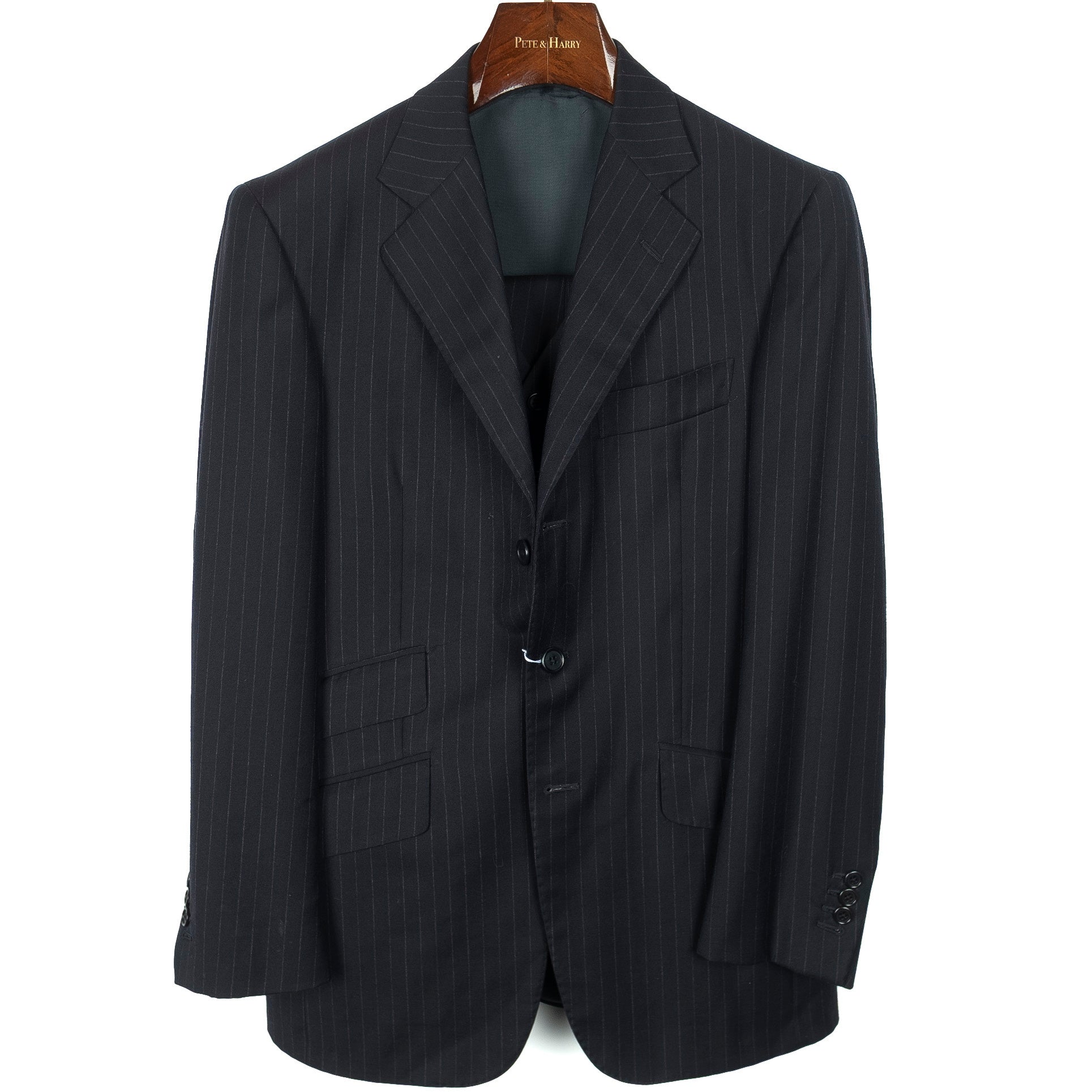 Navy Pinstripe 3 Piece Business Suit