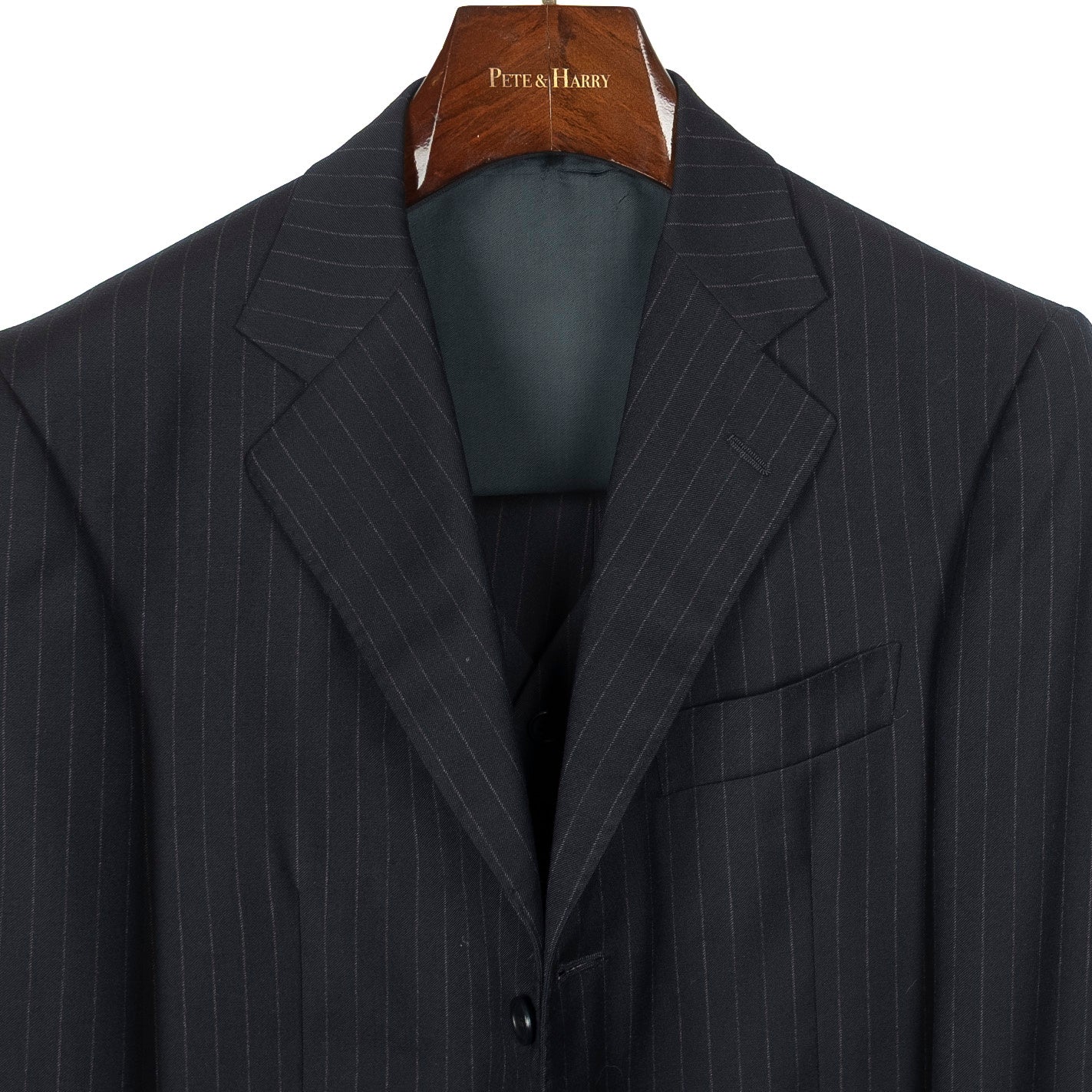 Navy Pinstripe 3 Piece Business Suit
