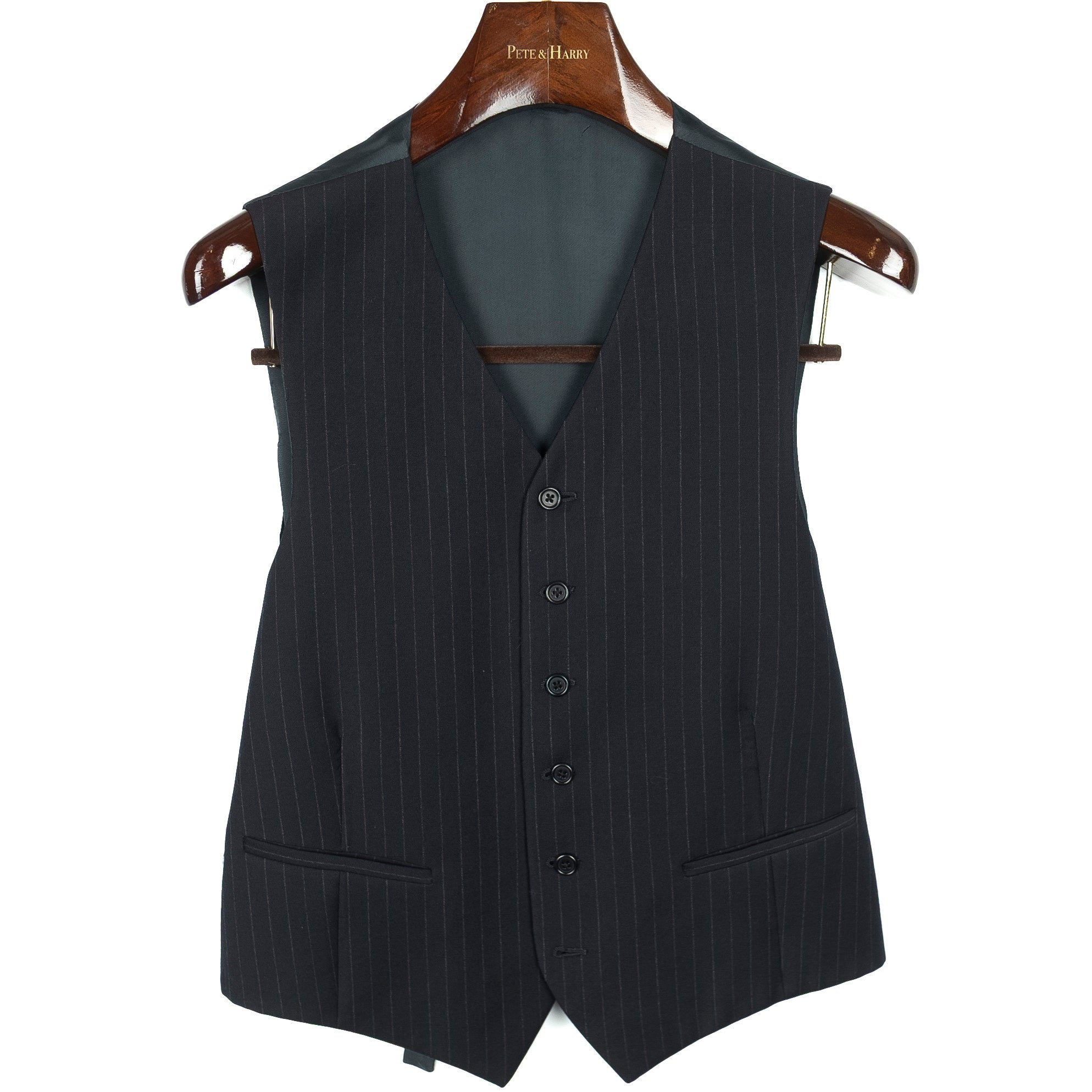 Navy Pinstripe 3 Piece Business Suit