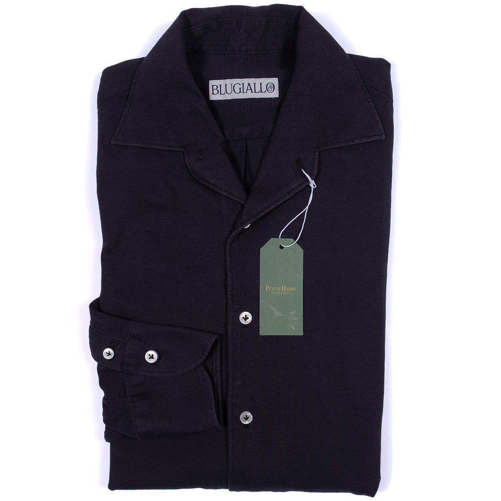 Blugiallo Navy Camp Collar Shirt