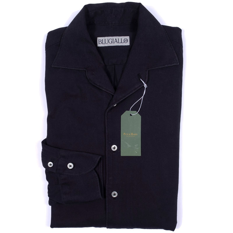 Blugiallo Navy Camp Collar Shirt