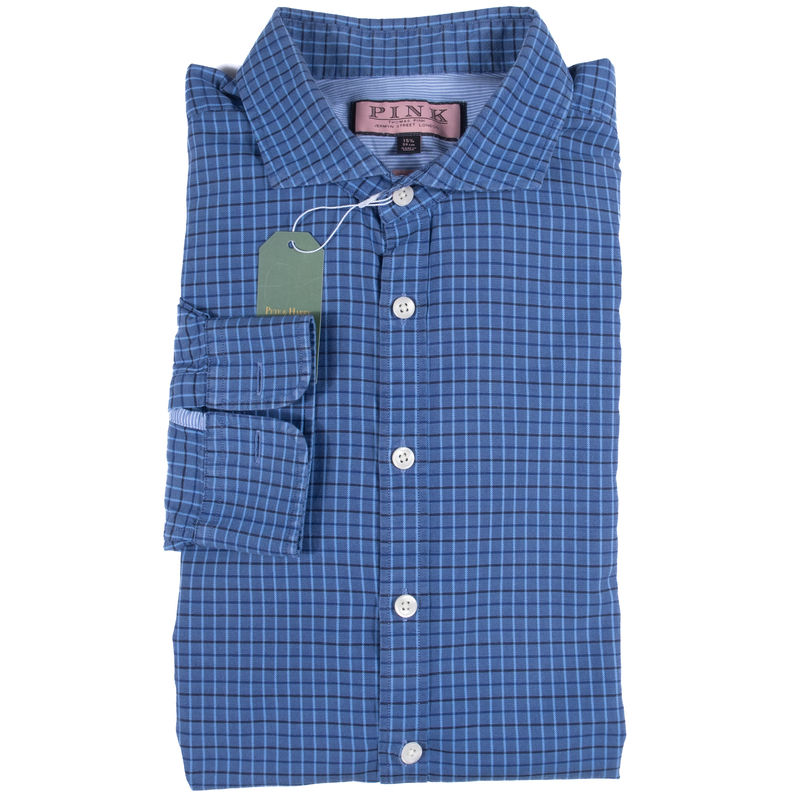 Pink Blue Checked Shirt Sz 39