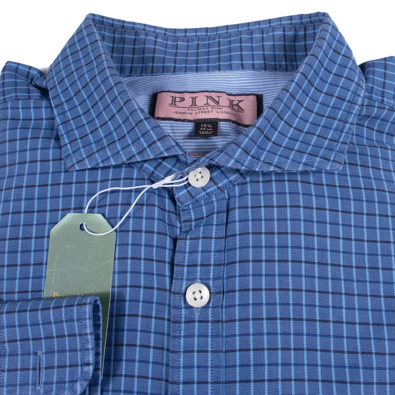 Pink Blue Checked Shirt Sz 39