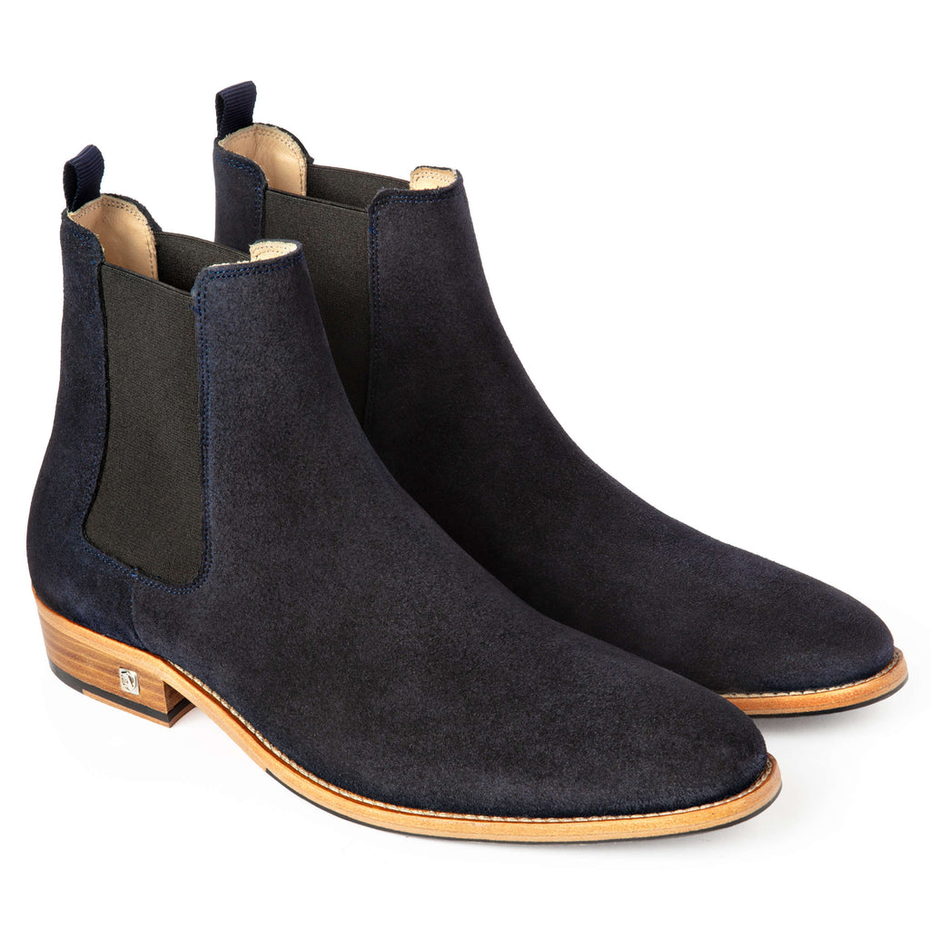 Navy Suede Chelsea Boot, 45