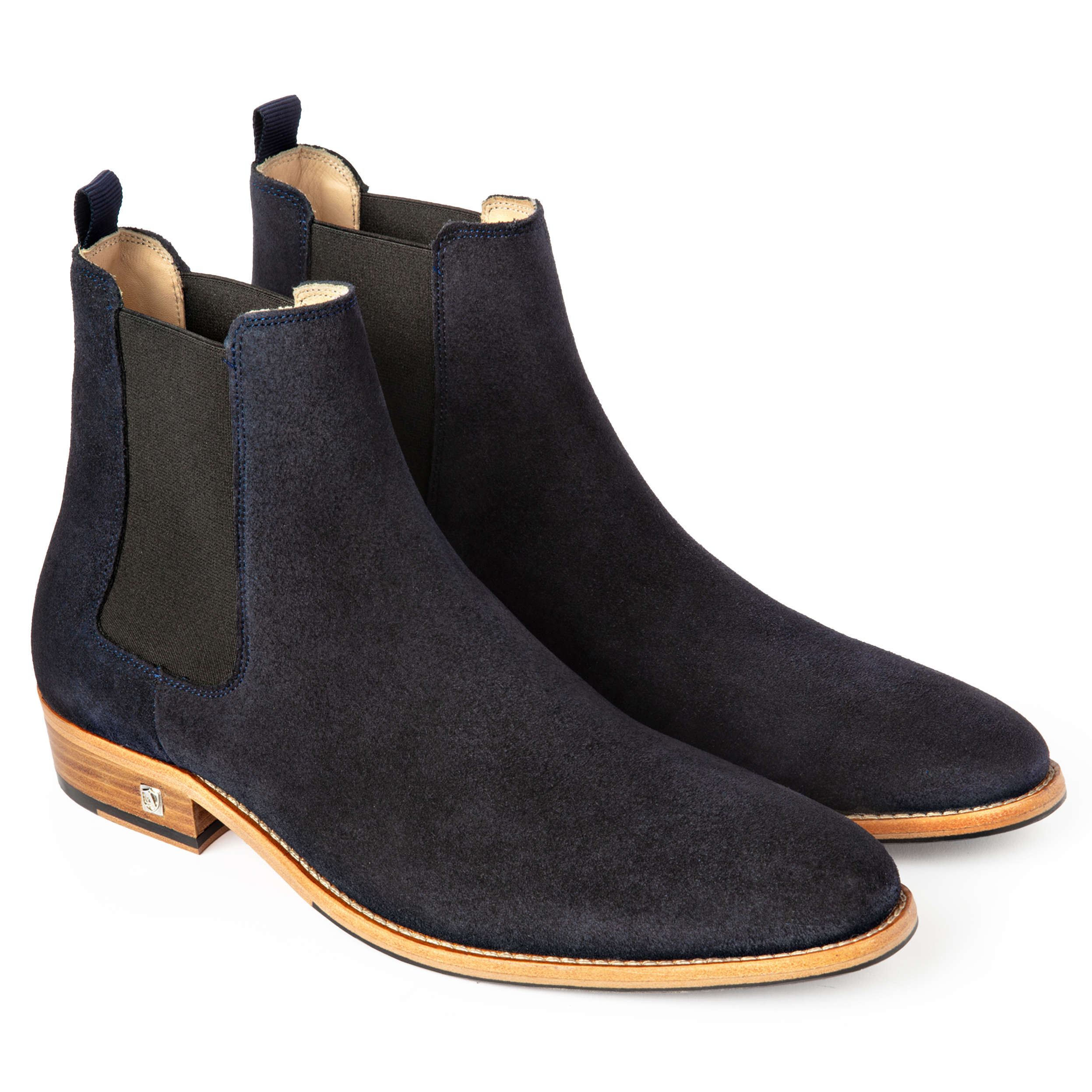 Navy Suede Chelsea Boot, 41