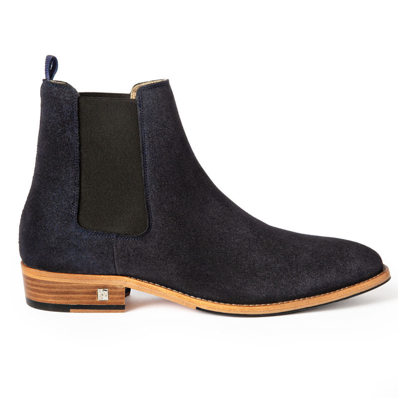 Navy Suede Chelsea Boots