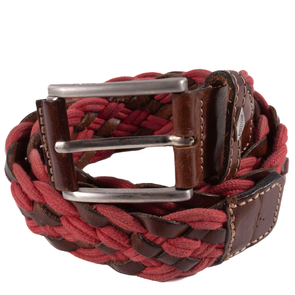 LOTTUSSE Red and brown Braided Belt