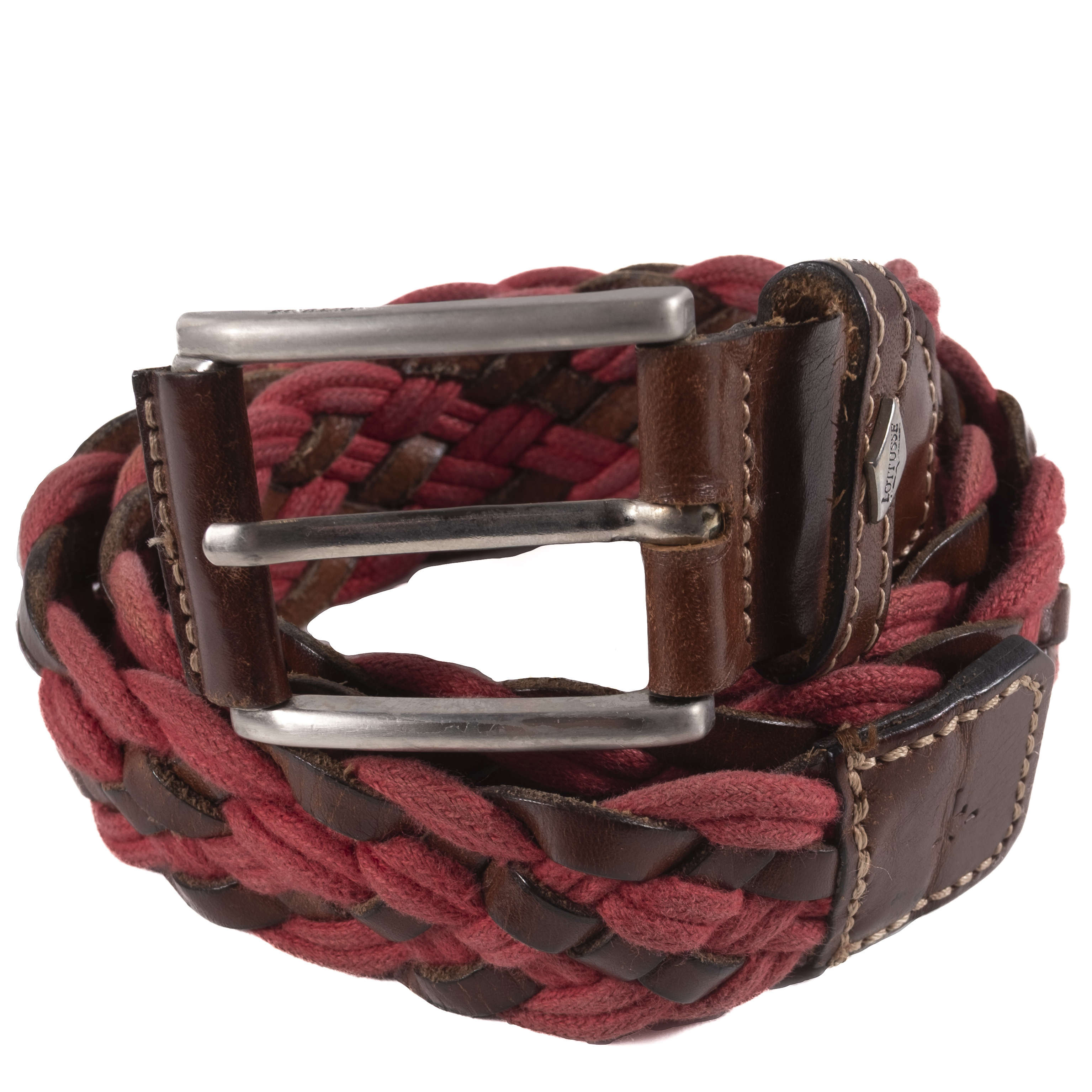 LOTTUSSE Red and brown Braided Belt