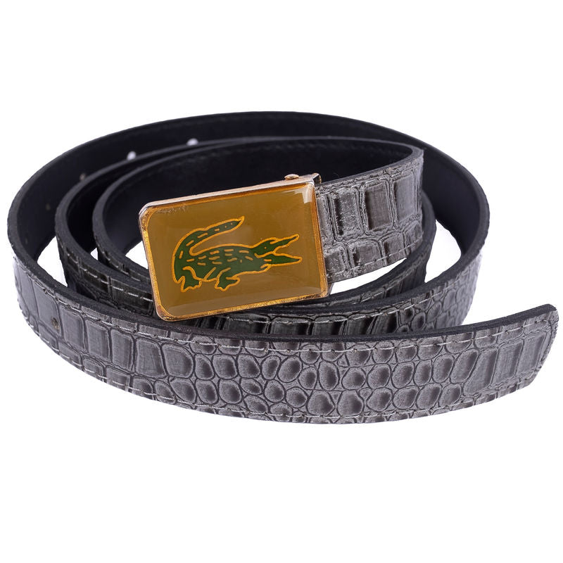 Grey Leather Belt