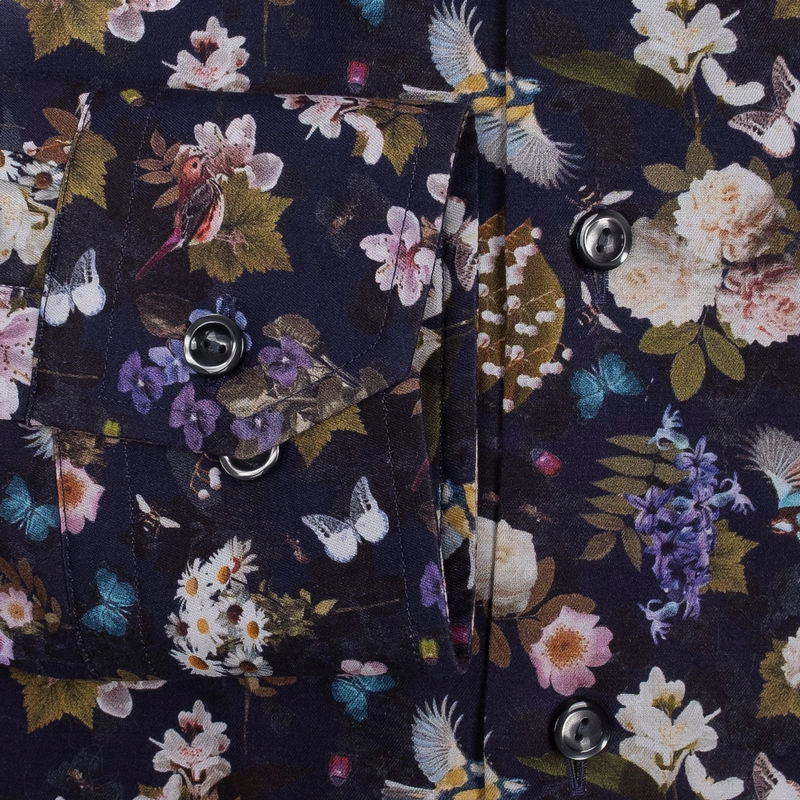 Navy Floral Shirt