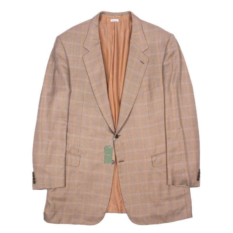 Brioni Beige Check Silk/Wool Sport Coat