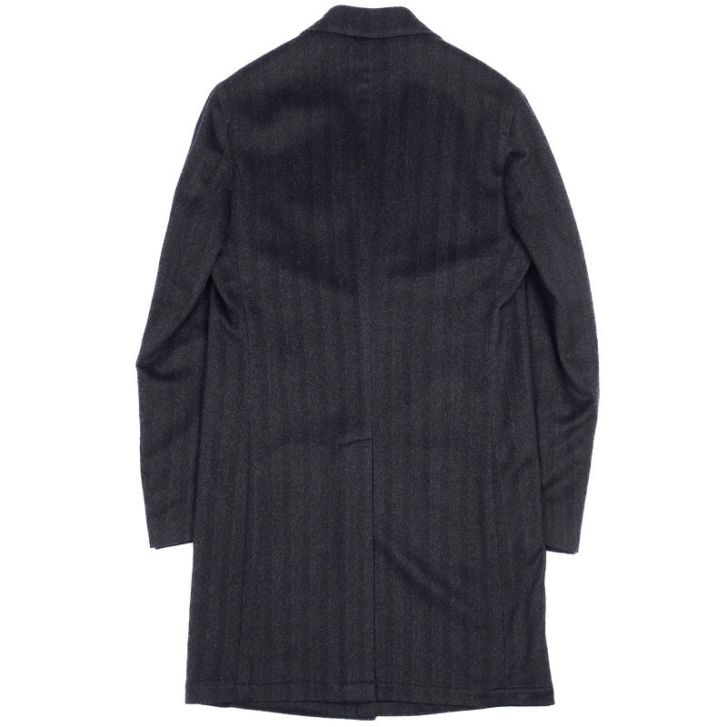 Neapolitan Hand Tailored Grey Herringbone Coat Sz 48