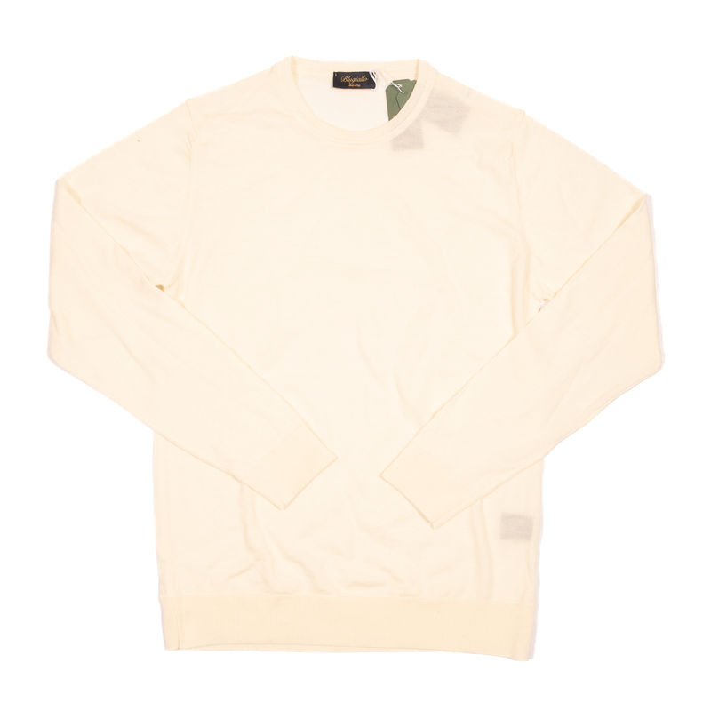 Blugiallo Off-White Knit Merino Sweater