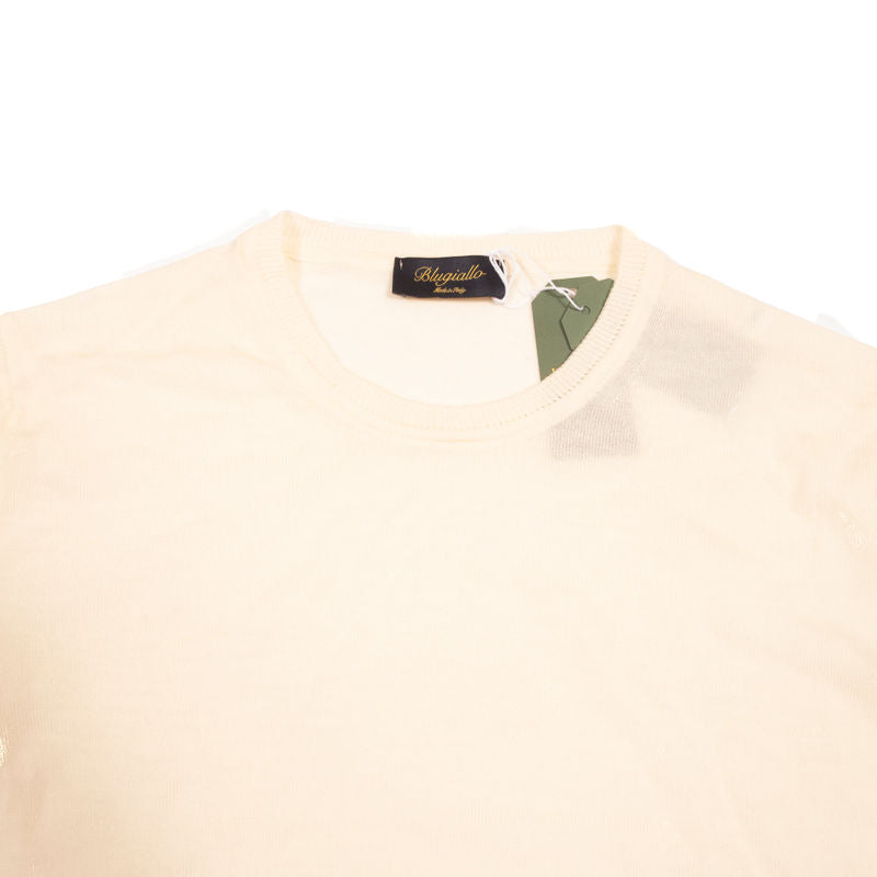 Blugiallo Off-White Knit Merino Sweater