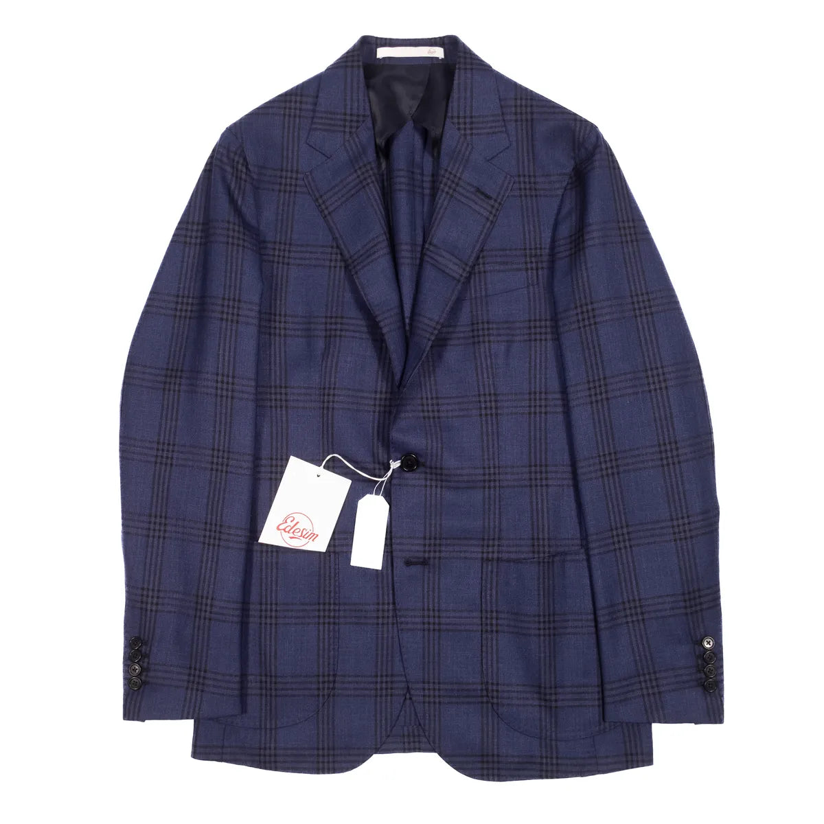 Neapolitan Hand Tailored Navy Checks Sport Coat Sz 50