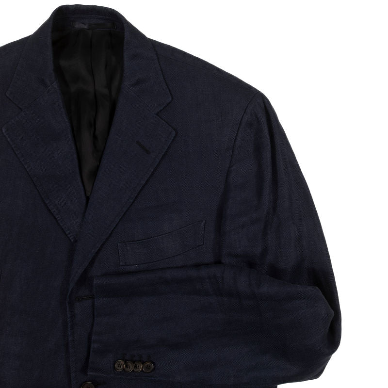 Caruso Navy Linen Sport Coat