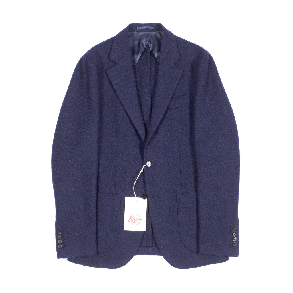 Neapolitan Hand Tailored Blue Harris Tweed Twill Sport Coat Sz 48