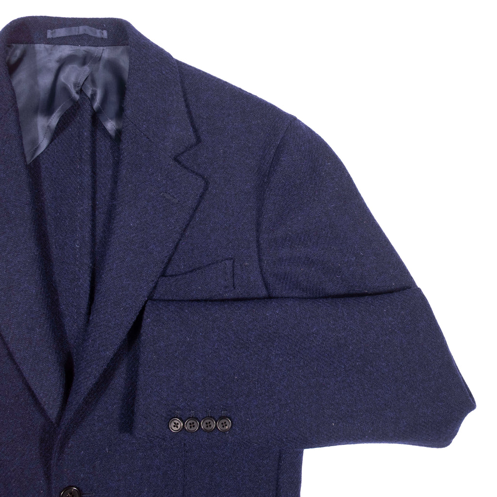 Neapolitan Hand Tailored Blue Harris Tweed Twill Sport Coat Sz 48